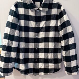 Sandro Black and White Plaid Button Down Shirt/Jacket/Shacket - Large